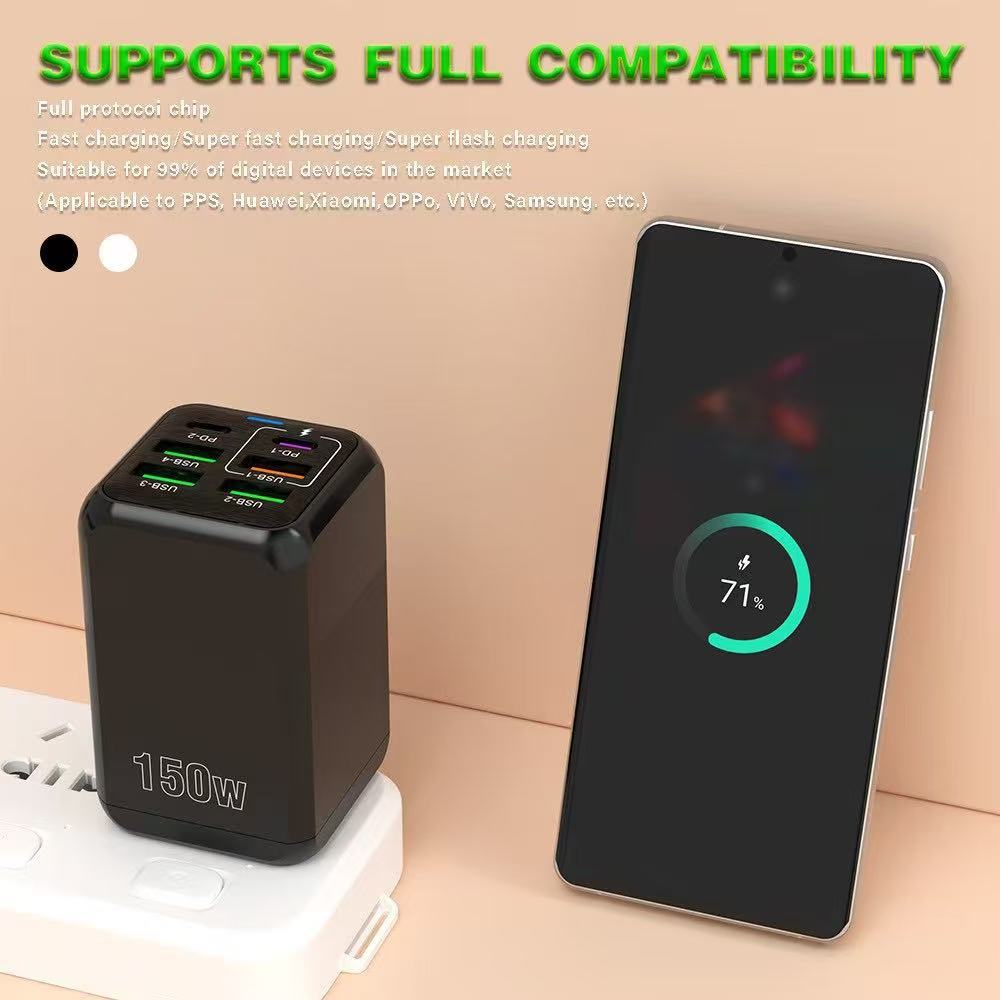 Multi-Port Charging Plug for Apple Huawei Xiaomi 150W All Protocols 150W PD60W High Power