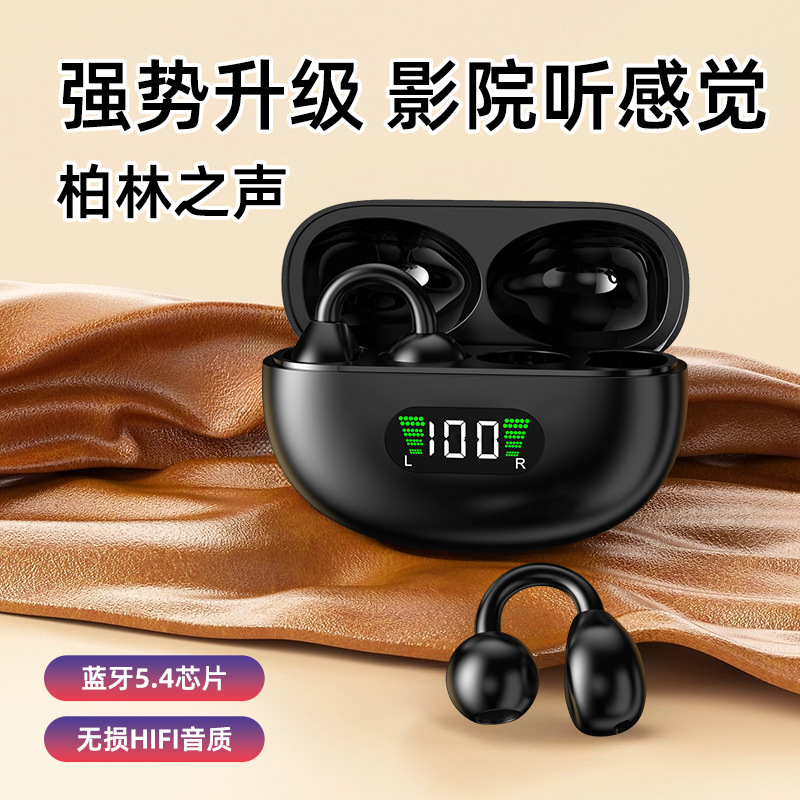 Open Wireless Clip-on Ear Non-in-ear Air Conduction Battery Level Display G62 Sports Bluetooth Headphones Design