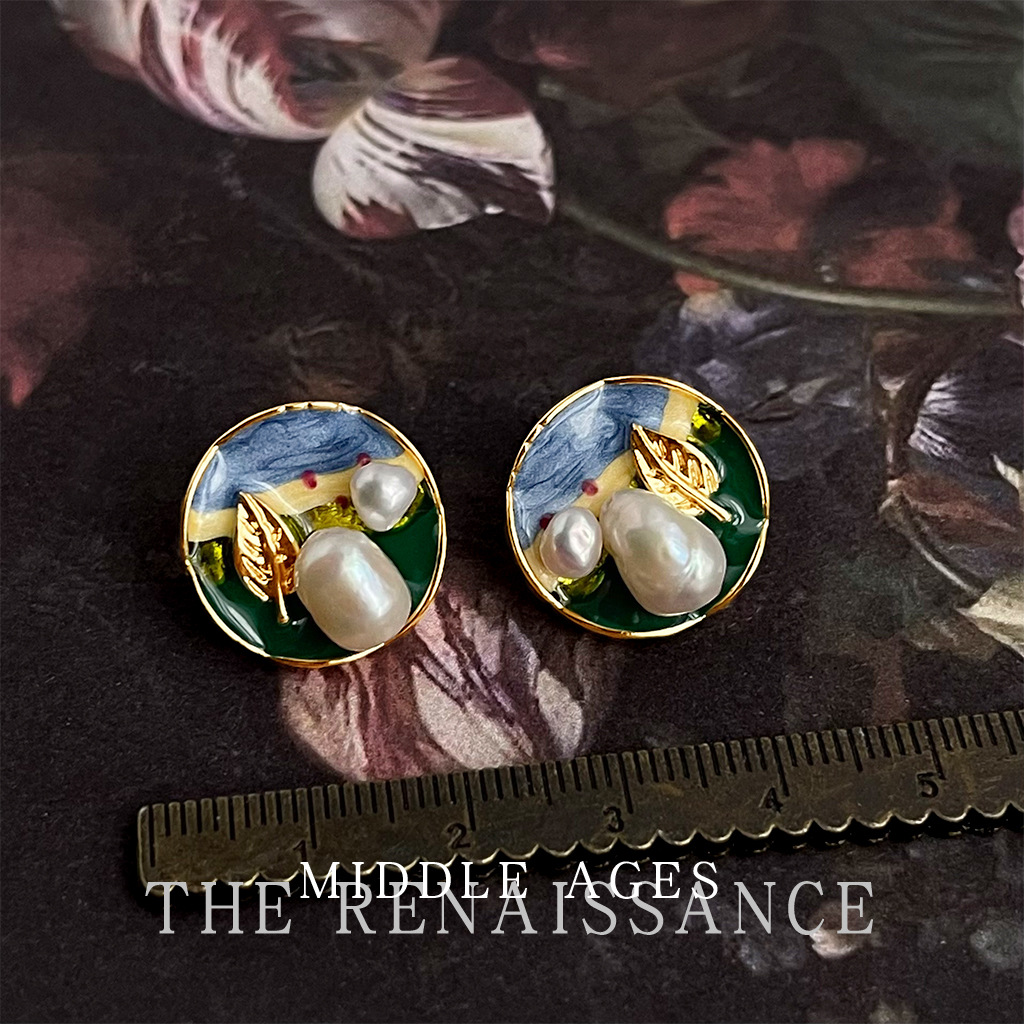 Vintage Retro Enamel Drop Butterfly Earring Collection Oil Painting Style Earrings Ear Accessories