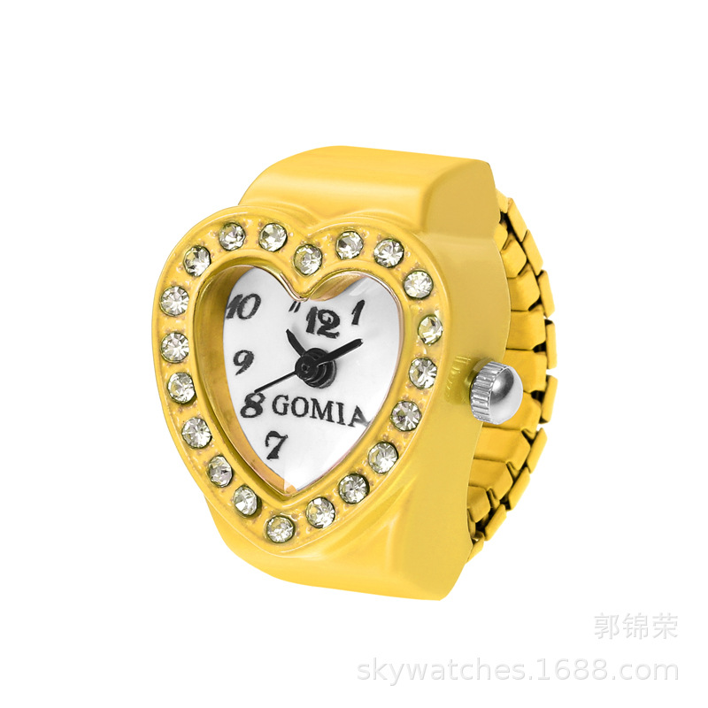 New Heart-shaped Ring Watch Watch Women's Watch Finger Watch Candy Color Gift Watch Fun