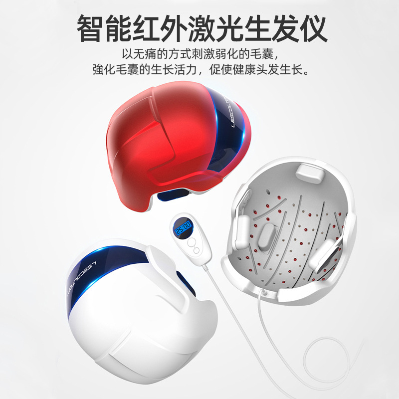 Lescolton laser hair growth device hair fixing hair care red light infrared hair thickening therapy cap helmet