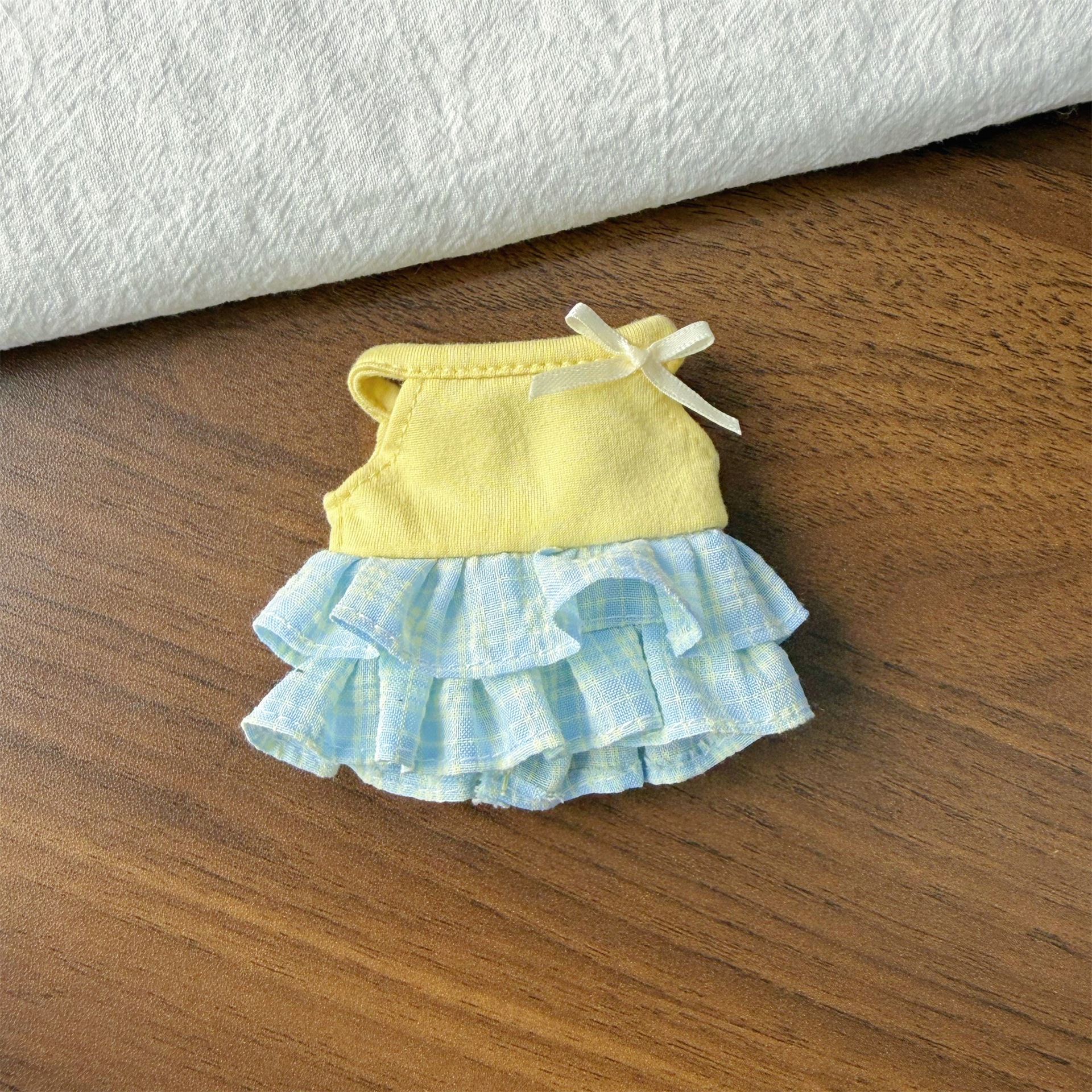 New long-legged kitty spring and summer bubble dress 10cm cotton doll plush doll clothes mini clothes