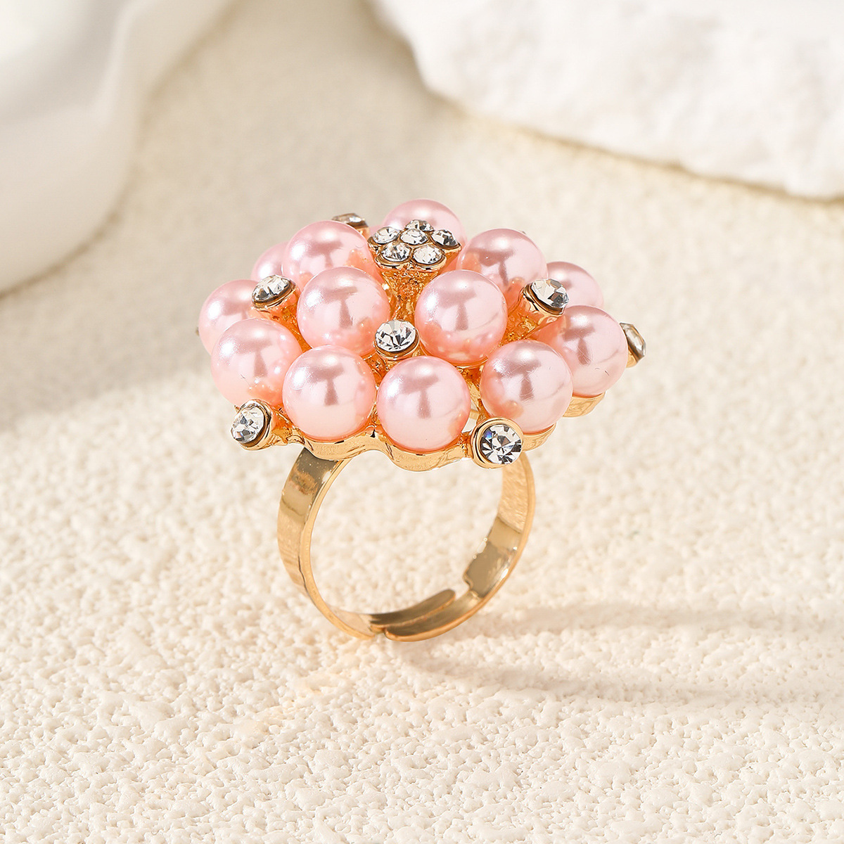 Fashion ring for index finger adjustable pearl ring