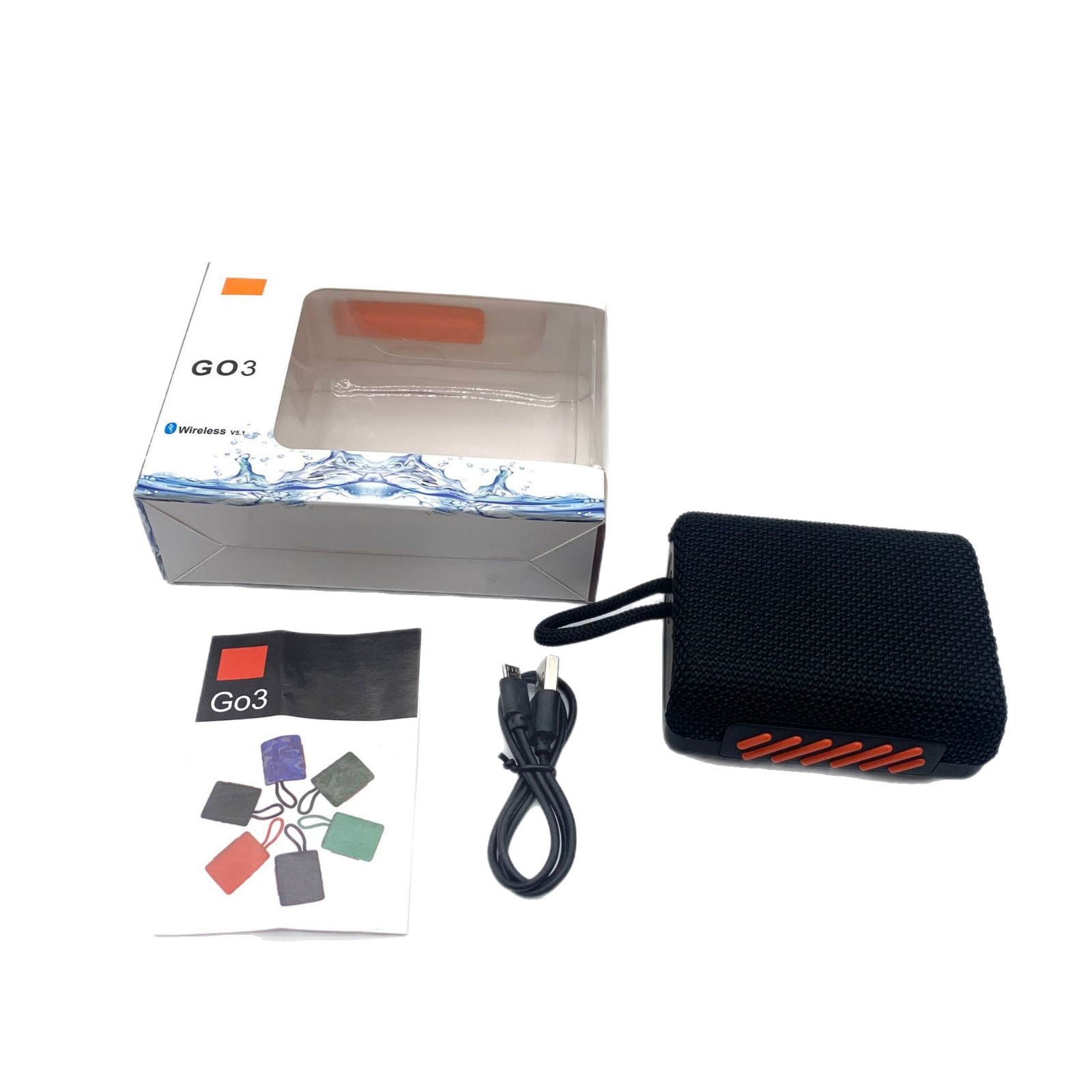 GO3 Bluetooth Speaker Wireless Outdoor Card Portable Mini Bass Gold Brick Third Generation Small Speaker