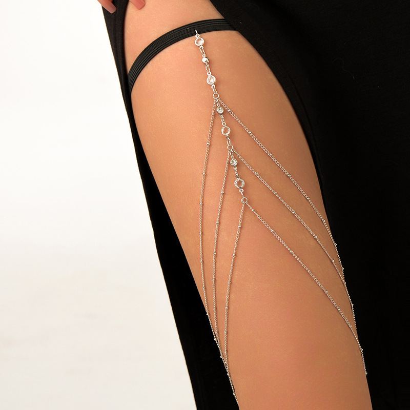 Exaggerated Simple Multi-Layer Pearl Chain Leg Chain Long Leg Chain Accessories