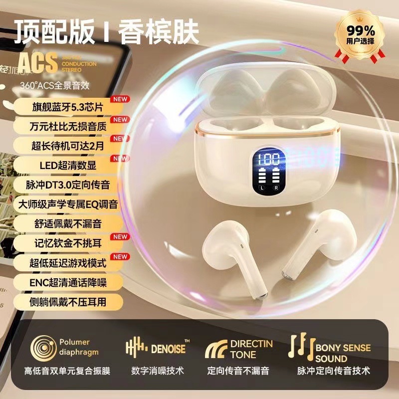 Wireless Bluetooth Earphones High Sound Quality X87 Dual Ear True Wireless In-Ear TWS Stereo Digital Display Long Battery Life