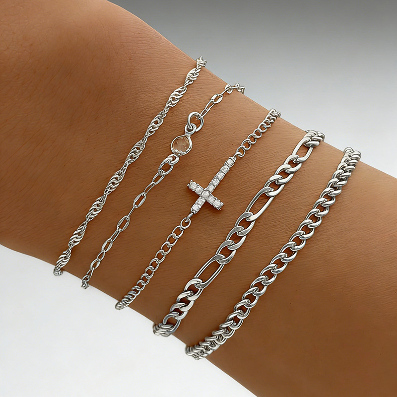Decorative Bracelet Set New Alloy Combination Hand and Foot Jewelry Six-Piece Set