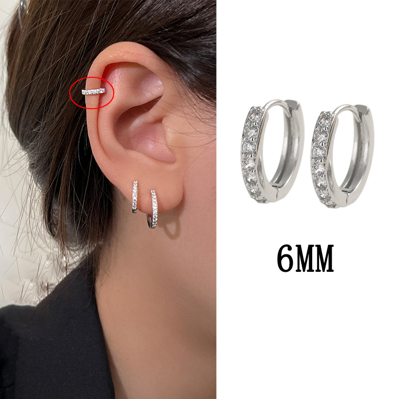 Unisex Rhinestone Ear Cuff for Men Small Ear Cartilage Cuff for Women Healing Ear Hole Wind Earring Simple