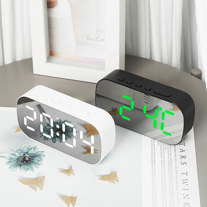 Simple LED Digital Electronic Clock Digital Desktop Small Alarm Clock Student Children Mirror Alarm Clock 6637