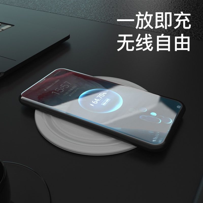 15W Wireless Charger Round Desktop for iPhone 13 Huawei Phone Fast Charger
