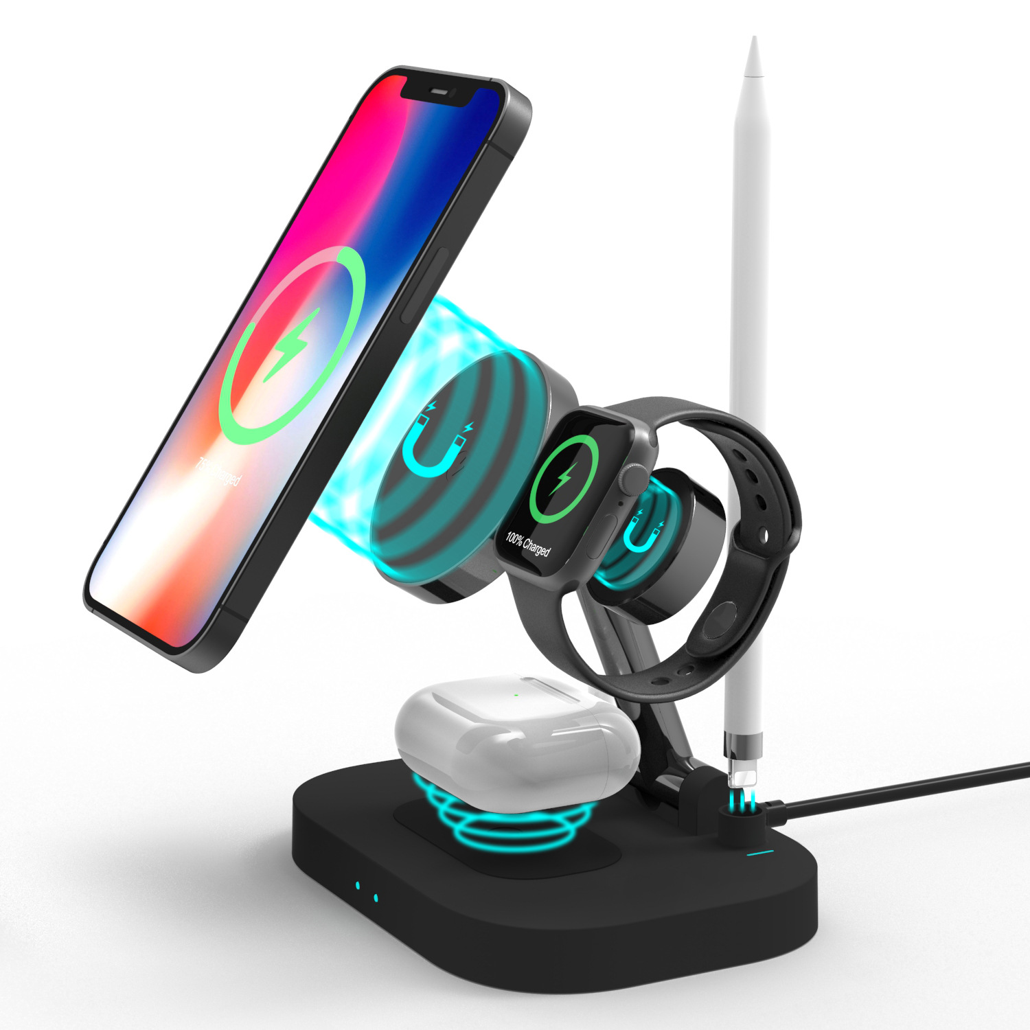 F22 Wireless Charger Magnetic Wireless Charger 15W Wireless Charger 4-in-1 Wireless Charger