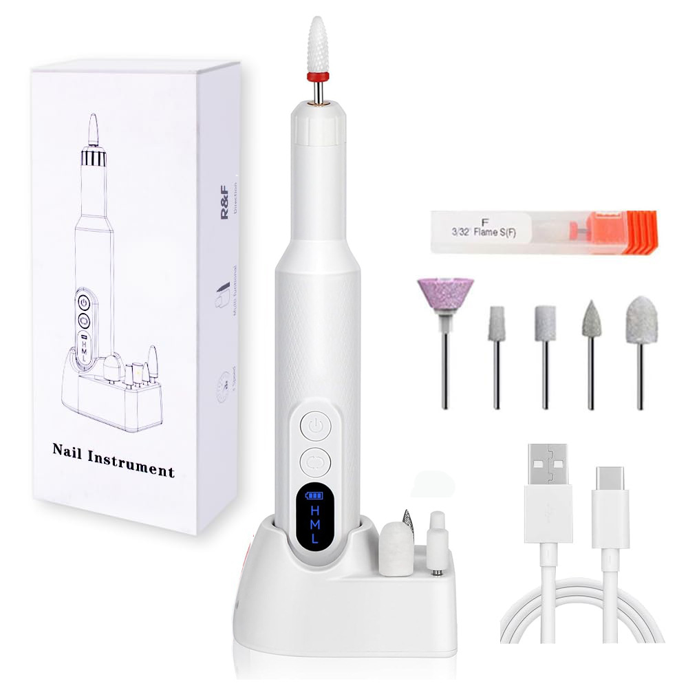 Electric Nail Drill for Professional Use, Rechargeable Portable Pen-Style Nail File for Removing Dead Skin and Calluses