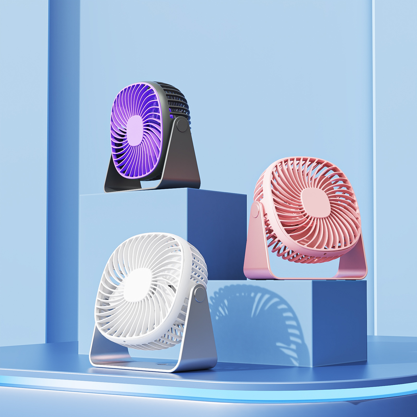 2025 New Desktop Indoor Silent USB Portable Wall-Mounted Night Light Fan Custom Gift LOGO