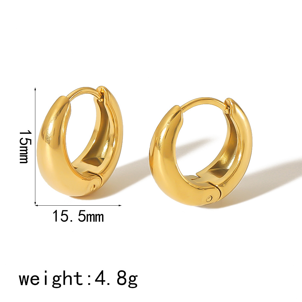 Titanium steel ear buckle 18k gold u-shaped small simple ear stud earrings