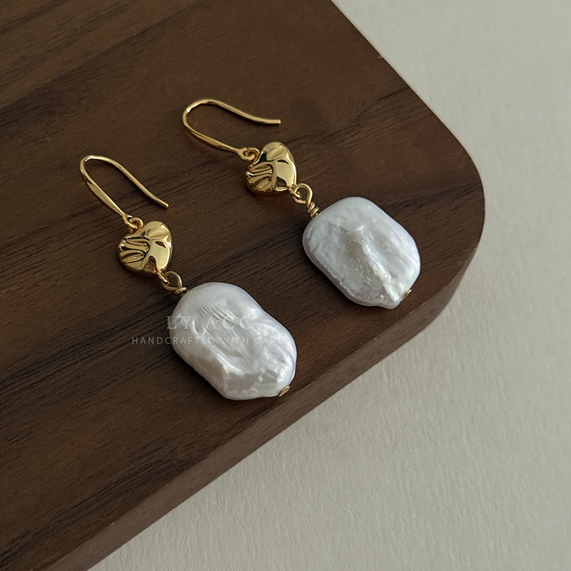 Exquisite Natural Baroque Pearl Earrings Ear Cuff Elegant Daily Earrings