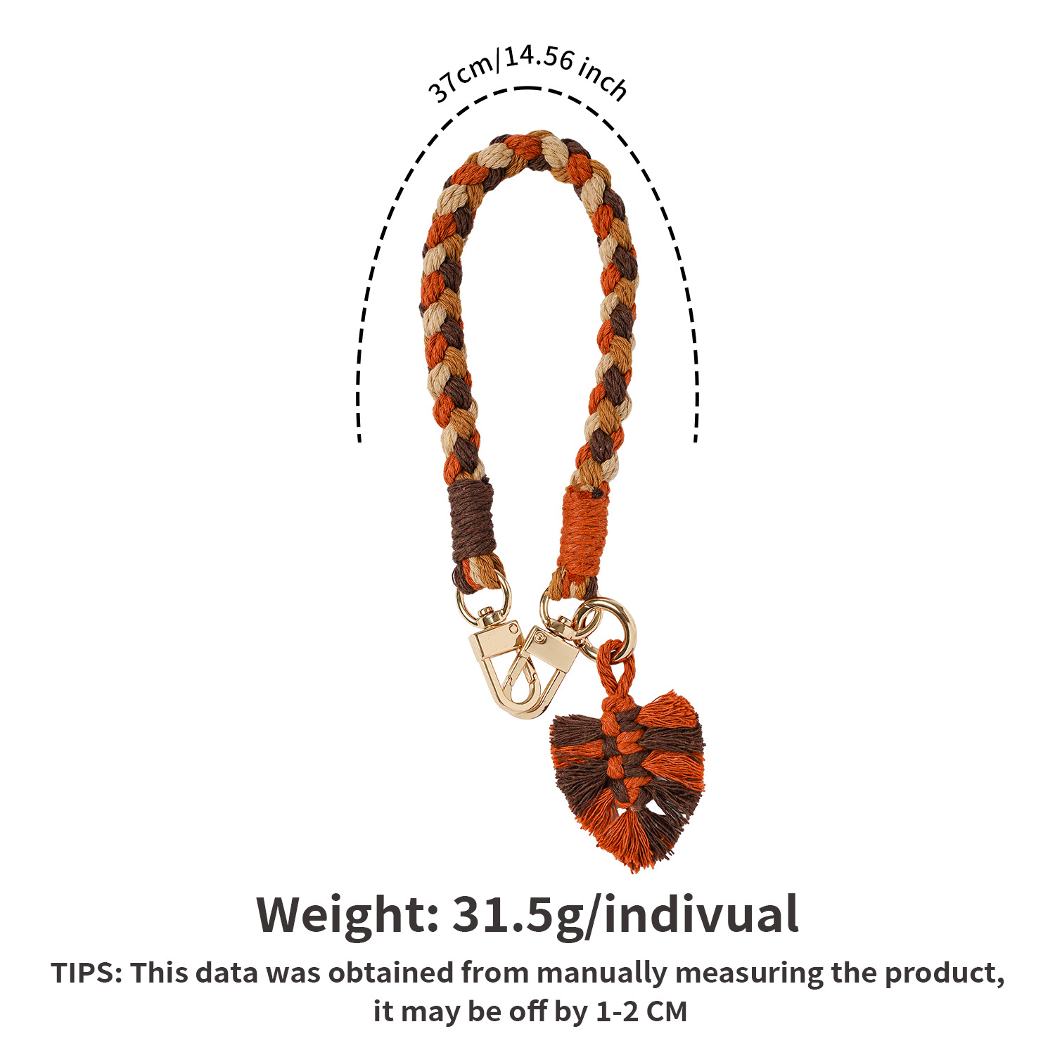 Phone Lanyard Handwoven Tassel Leaf Phone Chain Wrist Strap Bag Strap