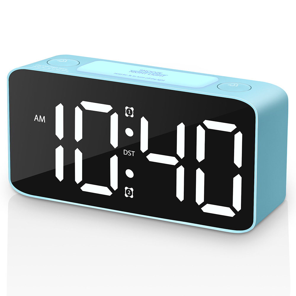 RGB large character large screen super loud LED clock student alarm clock table clock 15 color changing screen clock 10 minute alarm