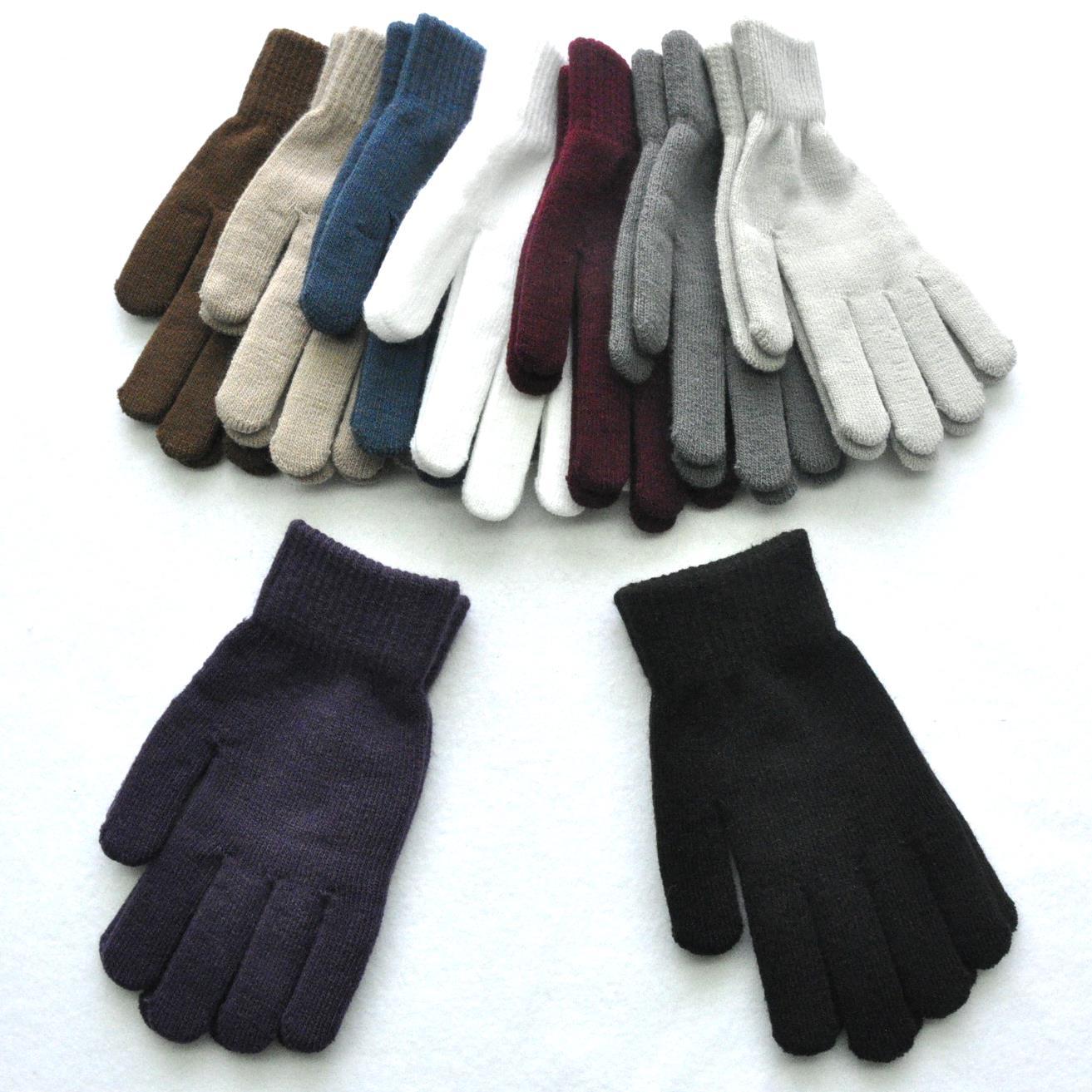 Gloves Men Women Solid Color Knitted Yarn Gloves Winter Warm Fleece-Lined Thickened Cycling Gloves