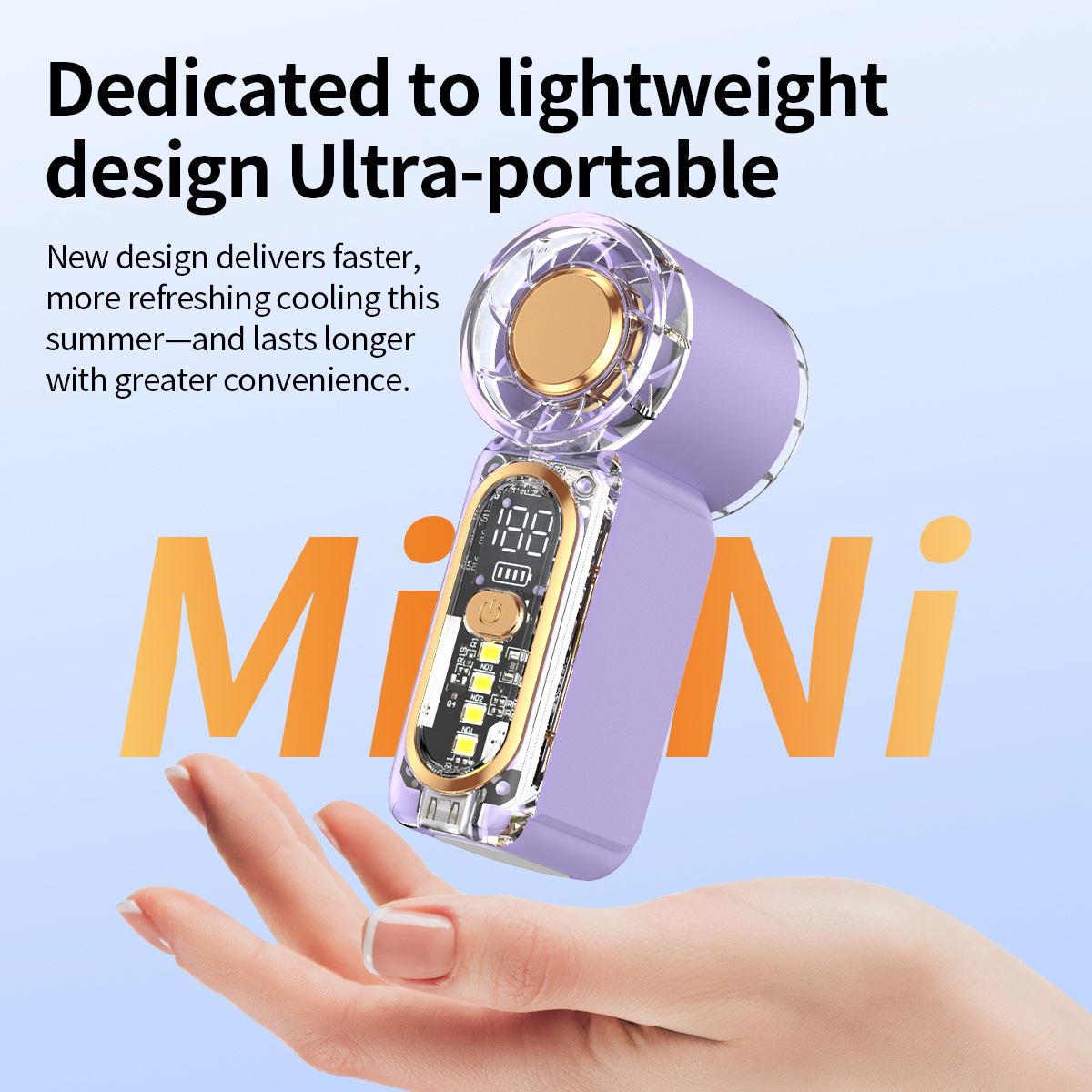 X699 mini handheld fan rechargeable pocket fan high wind small portable high-speed small cannon turbo brushless