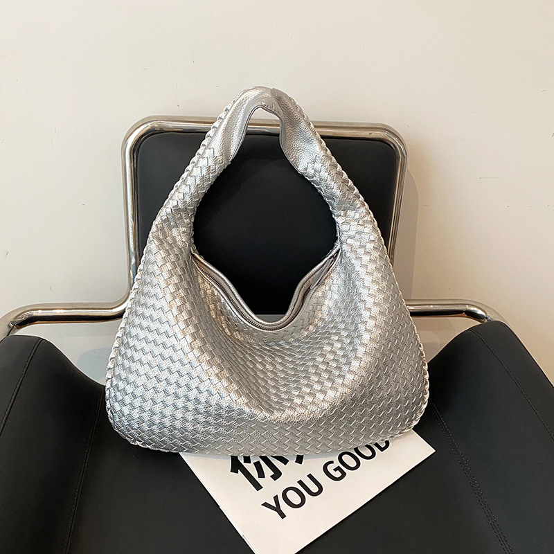 Woven Bag for Women Shoulder Underarm Bag Niche Textured Handheld Commuter Bag