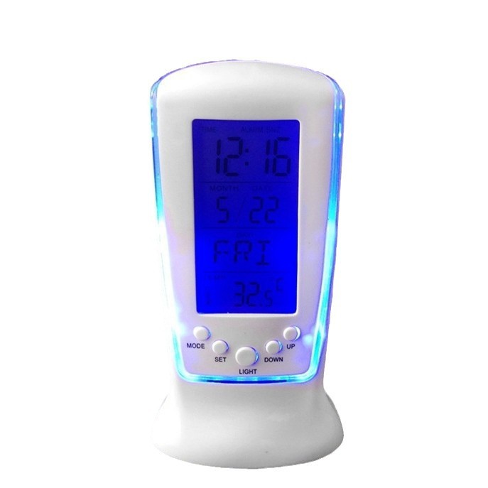 510 Mini Small Alarm Clock LED Night Light Music Alarm Silent Lazy Electronic Clock with Temperature Alarm Clock