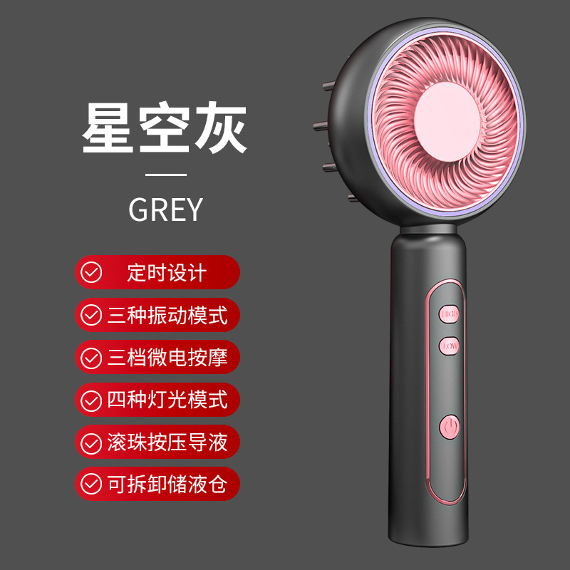 Electric Head Massager Scalp Meridian Massager Red Light Hair Growth Device Head Liquid Applicator Anti Hair Loss Comb