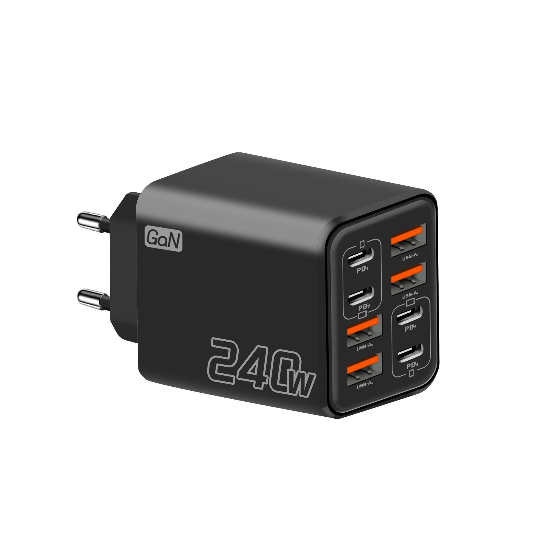 New 240W multi-port charger 4USB+4Type-C UK standard PD phone adapter