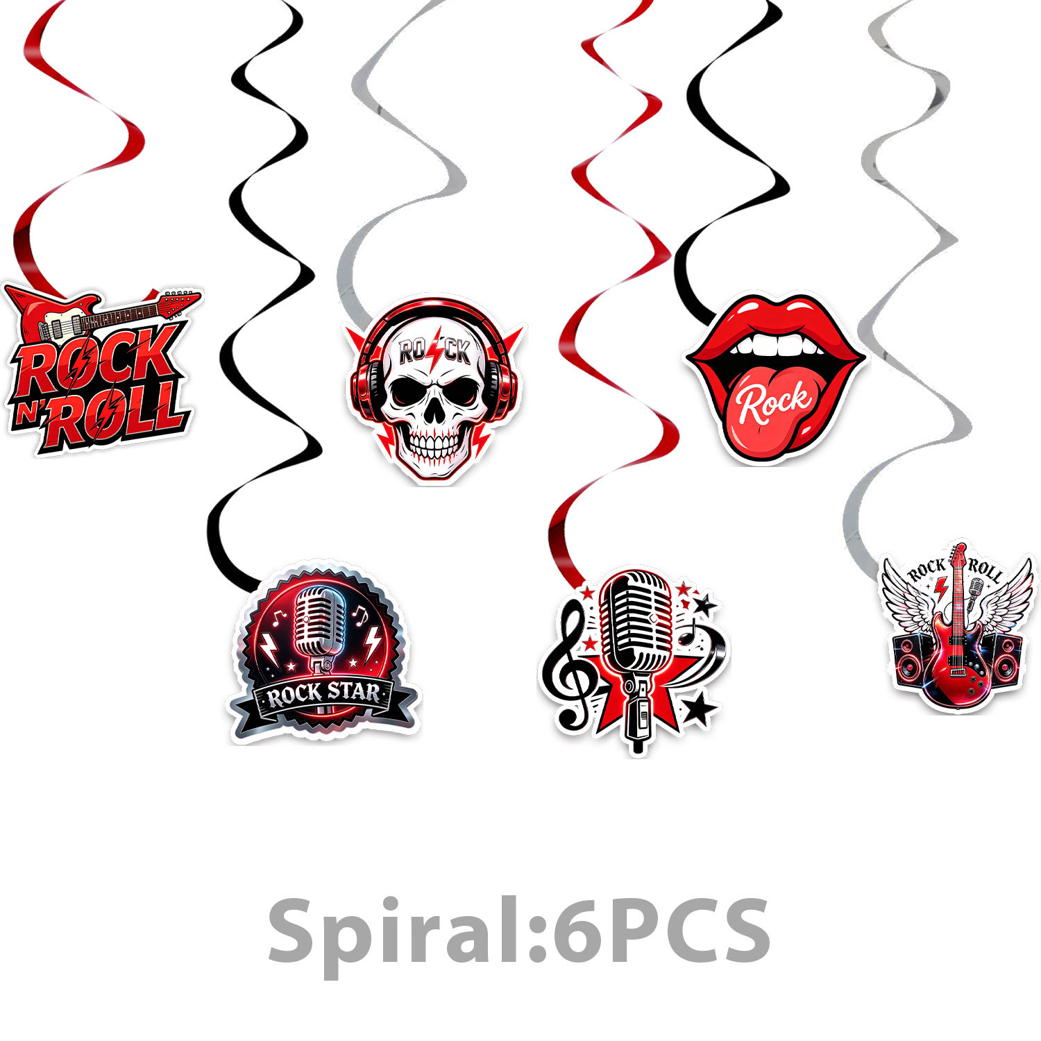 Rock Rock Skull Theme Birthday Party Set Disposable Paper Plate Paper Cup Tablecloth Bunting Flag Atmosphere Decoration