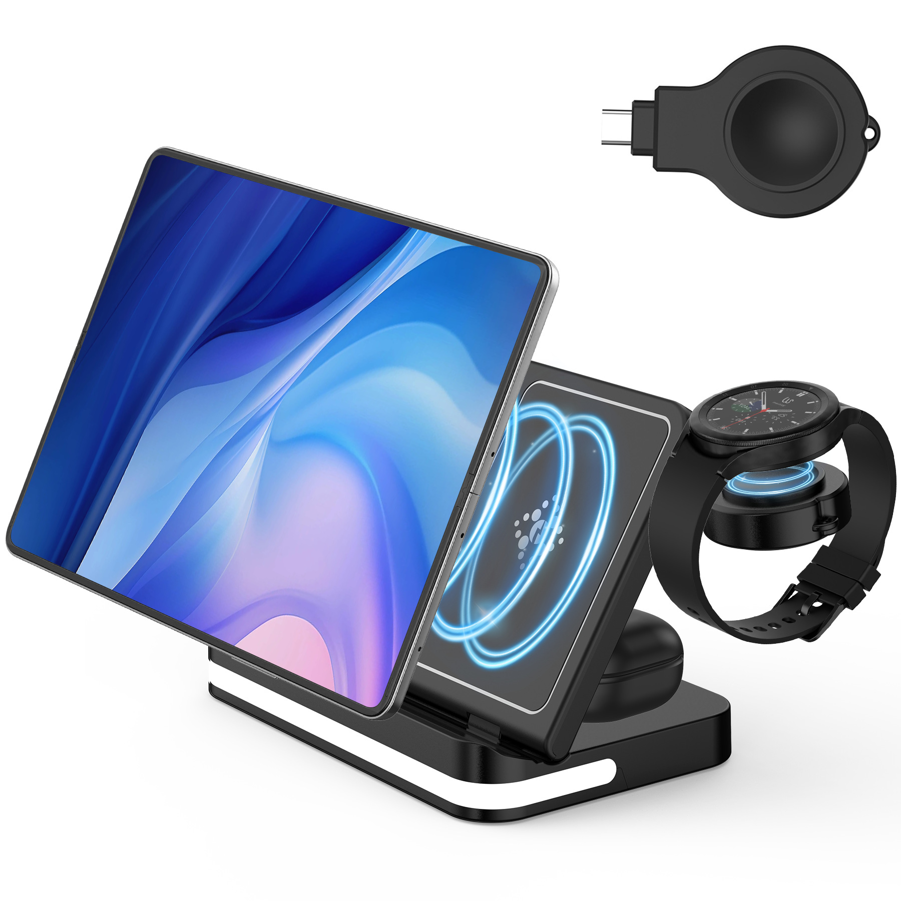 Selected New 3-in-1 Wireless Charger Phone Watch Earphone 3-in-1 Foldable Wireless