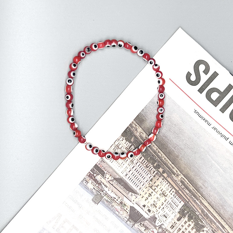 "Eye of the Devil" Glass Bead Stretch Bracelet—Handmade Beaded Jewelry