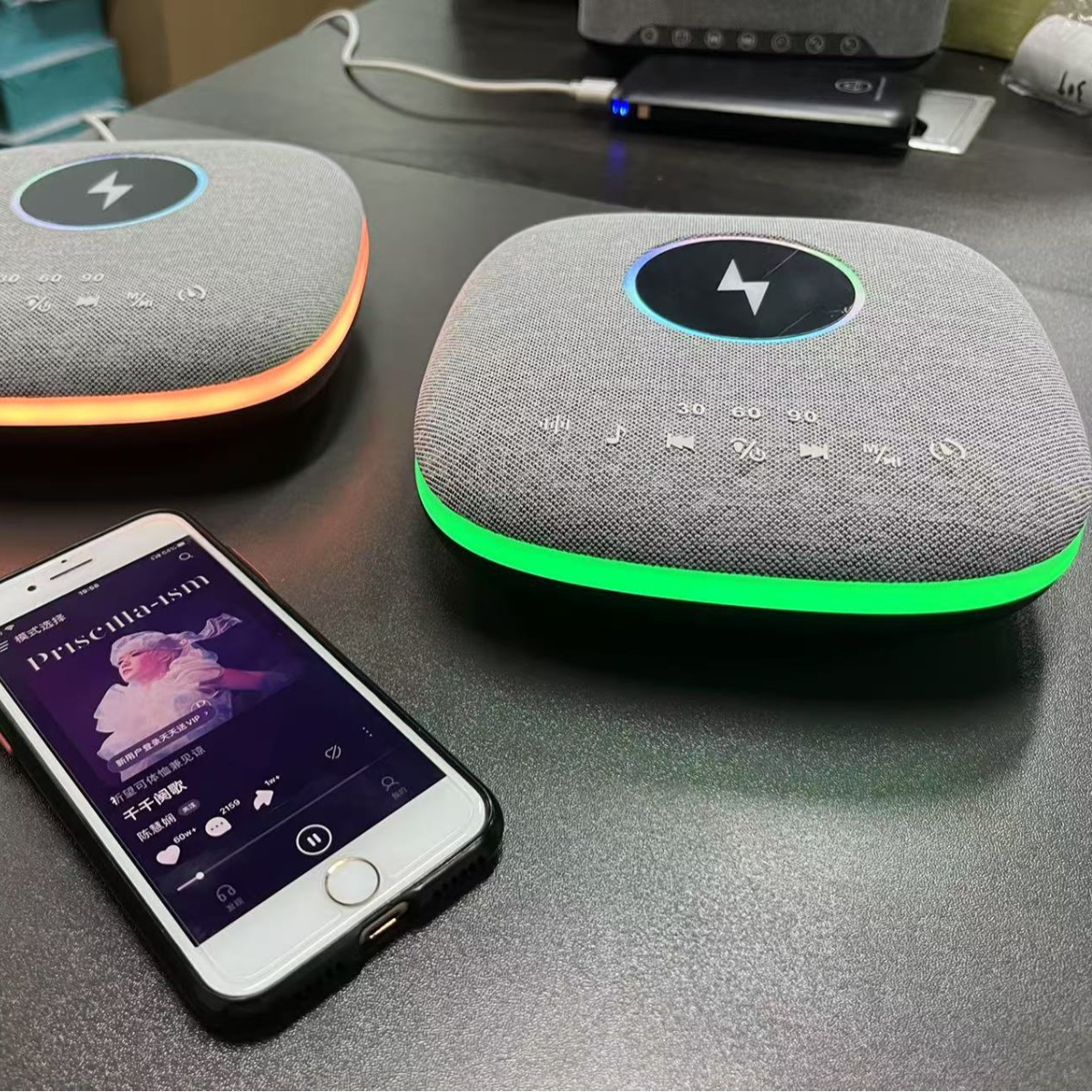 New Product S308 White Noise Wireless Charging Sleep Aid Bluetooth Audio Colorful Breathing Light Sleep Aid