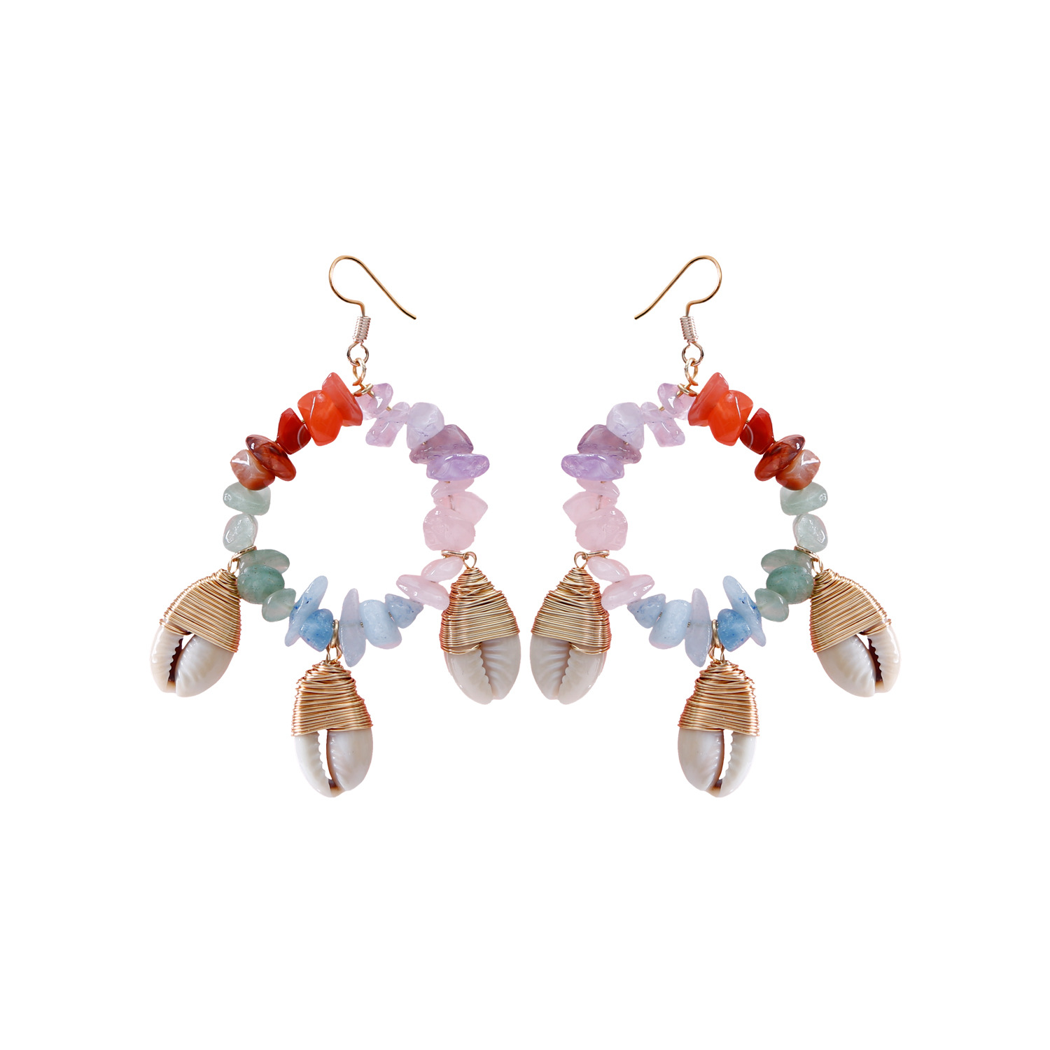 Summer Ocean Vacation Style Handmade Beaded Bohemian Cute Cartoon Dolphin Starfish Animal Seed Bead Earrings