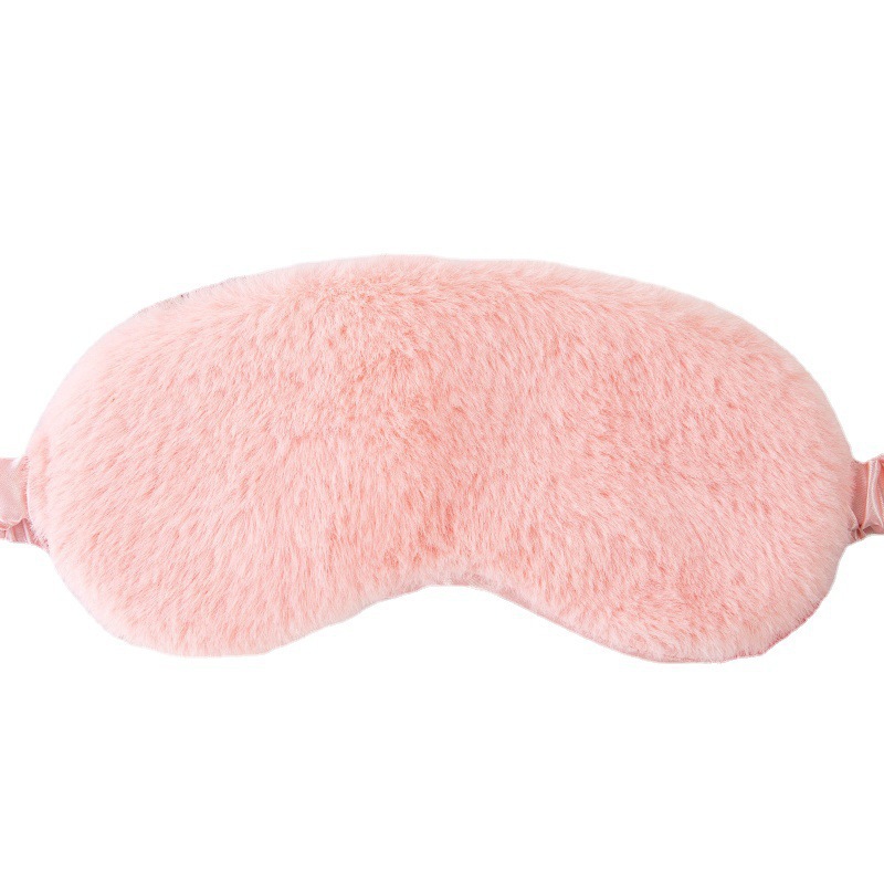 Imitation rabbit fur light-blocking sleep eye care mask, home travel outdoor children men and women hot compress steam eye
