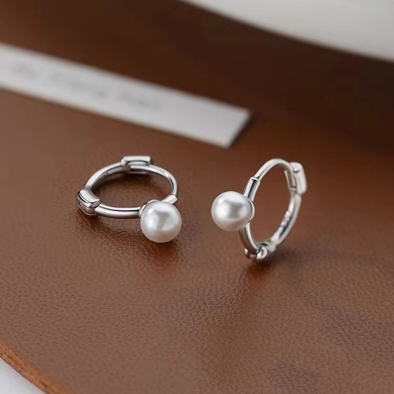 Pearl Ear Cuff Stacking Earring Hoop Circle Earring
