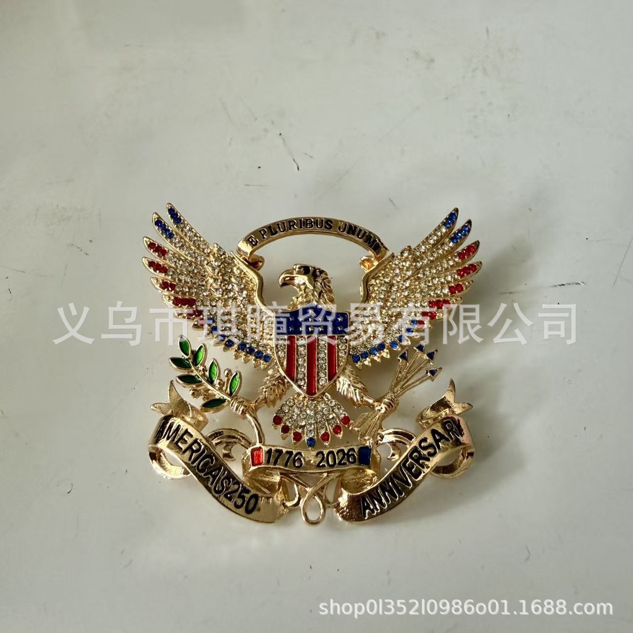 250th Anniversary of the Founding of the United States Brooch Rhinestone Flag Enamel Pin Independence Day Theme Jewelry Wholesale
