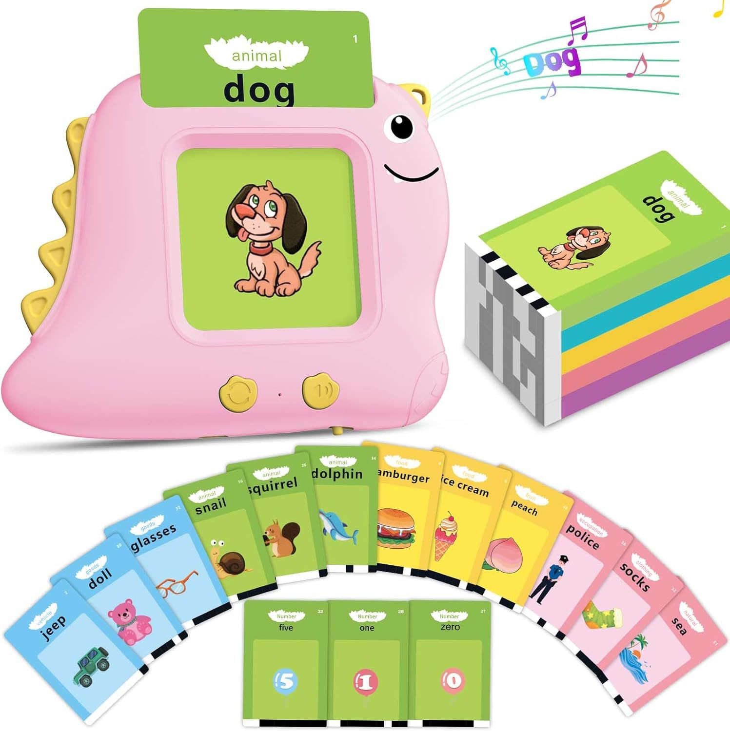 Dinosaur Card Machine English Spanish Bilingual Children's Enlightenment Foreign Language Learning Card Insert Machine Educational Toy