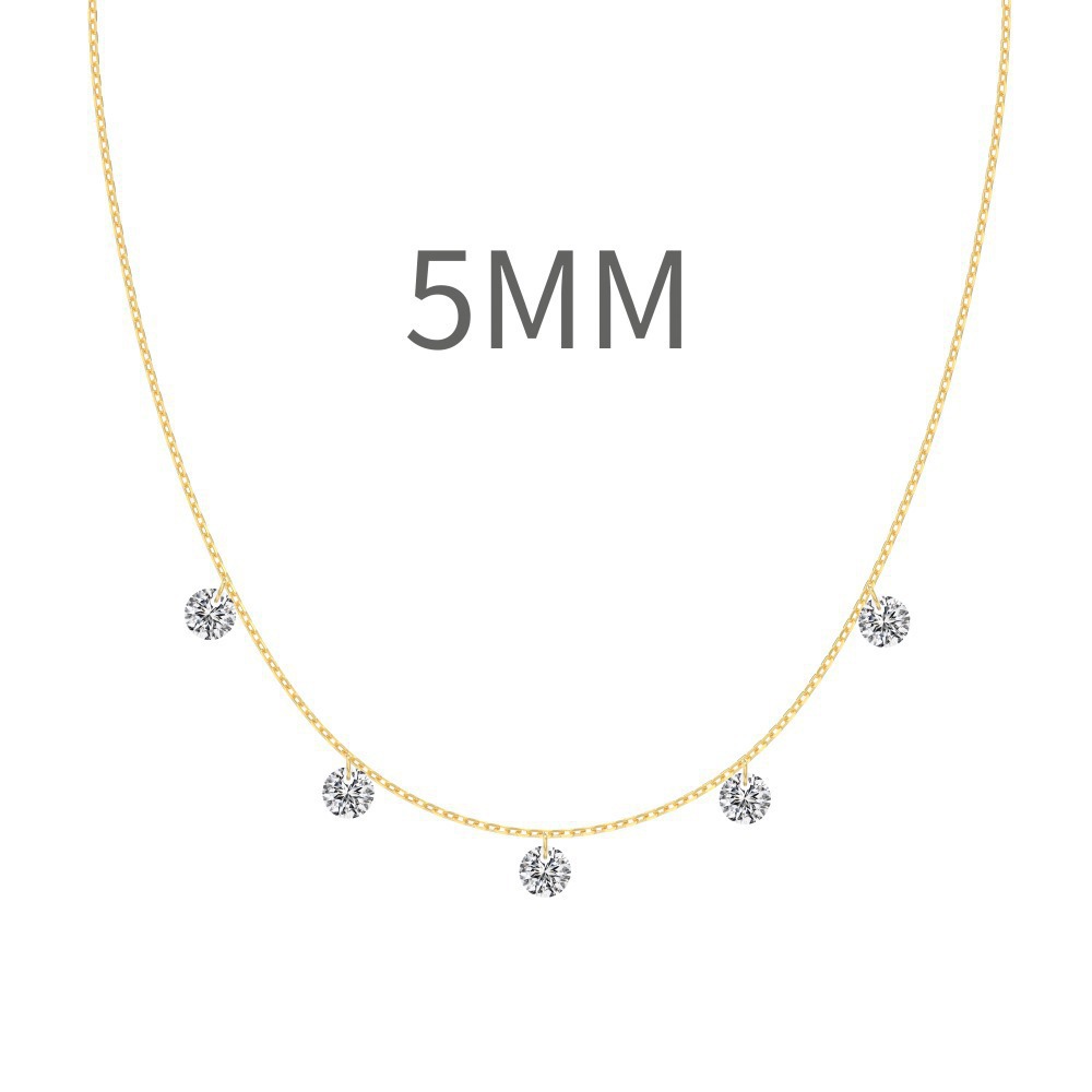 Live S925 sterling silver necklace for women, oval pear-shaped teardrop tassel pendant neck chain silver accessories wholesale