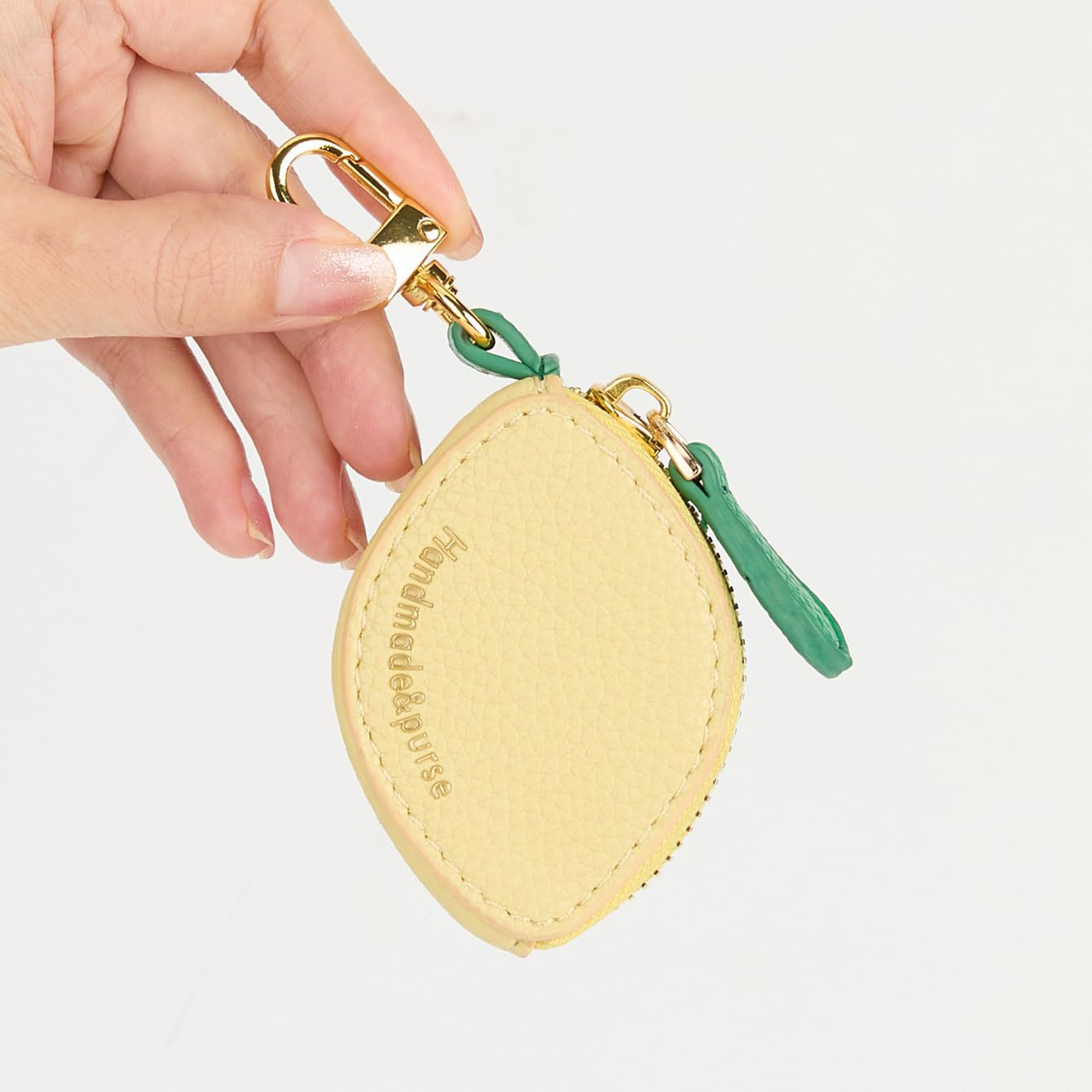 Lemon Shaped Coin Wallet with Keychain, Mini Wallet Bag Cute Accessory