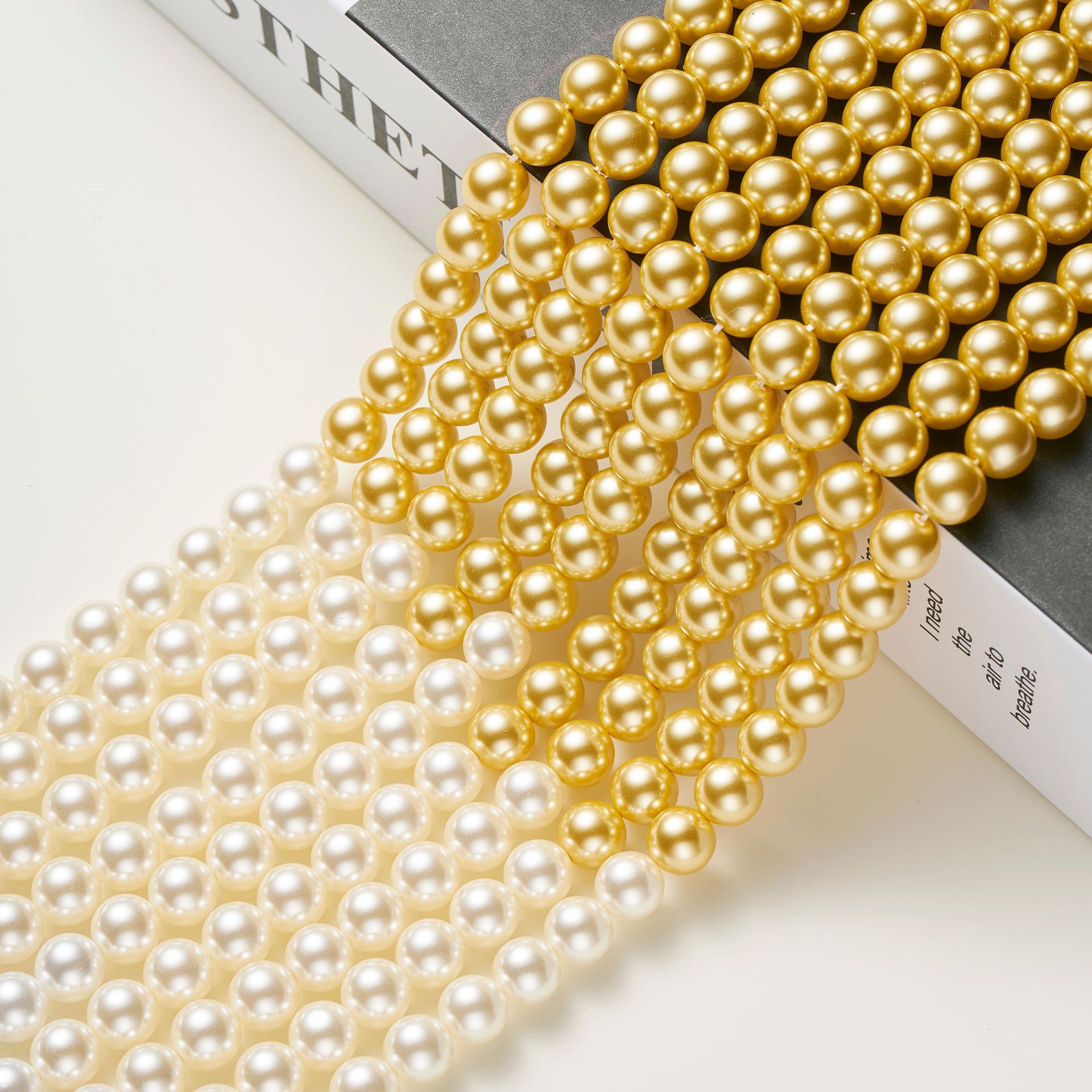 Imitation Swarovski High-Luster Round Pearl 3-16mm Straight Hole Shell Pearl Craft Glass Beads Jewelry Accessories