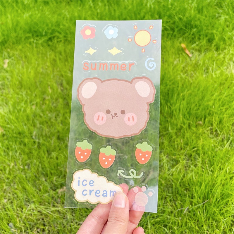 Cartoon transparent PVC sticker storage box waterproof sticker cute girl sticker thermos cup sticker crystal sticker