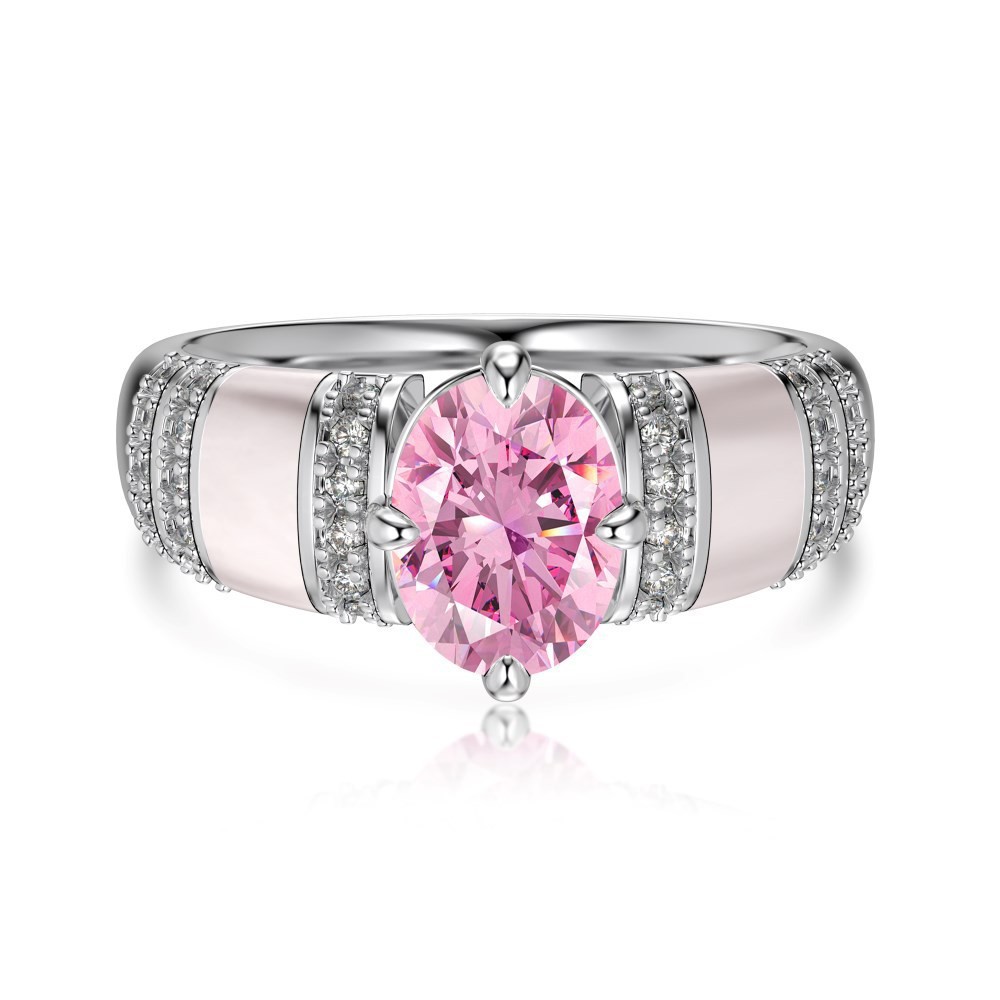 Live S925 sterling silver ring for women, design high-carbon diamond 8A zircon ice-cut closed ring wholesale