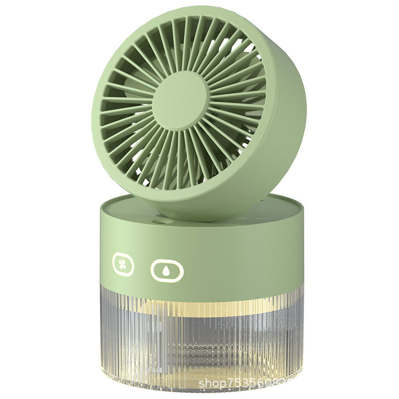 Water Cooling Fan USB Mini Small Fan Desktop Fan Turbo Foldable Cooling Humidifying Spray Fan