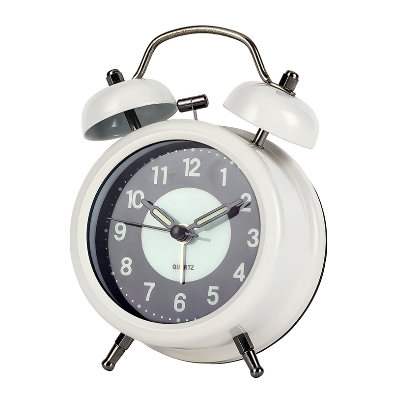 Carefully selected special PVC clock, luminous decoration living room bedroom quartz clock metal bell alarm clock