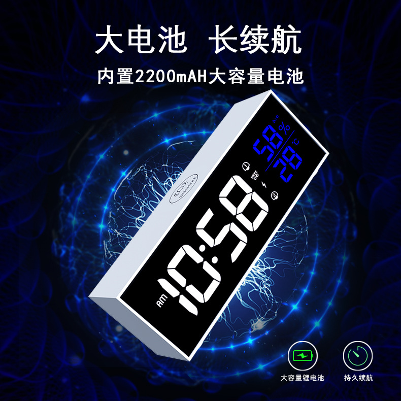 Electronic Alarm Clock Student Clock Bedroom Eye Protection Indoor Thermometer Hygrometer Table Clock Modern Simple