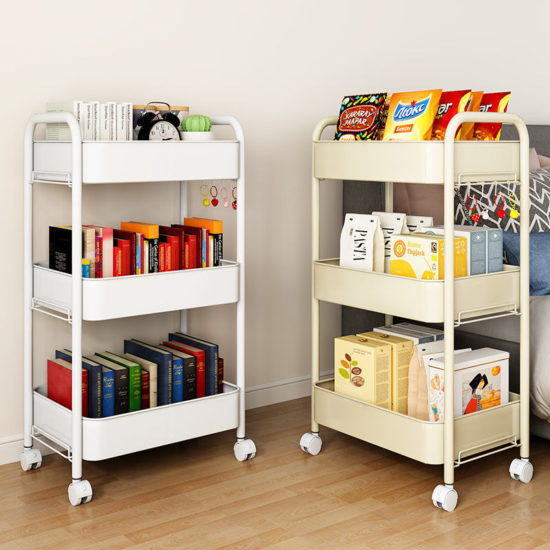 Beauty salon special trolley beauty cart three-layer barber shop hairdressing nail hand push tool cart storage shelf