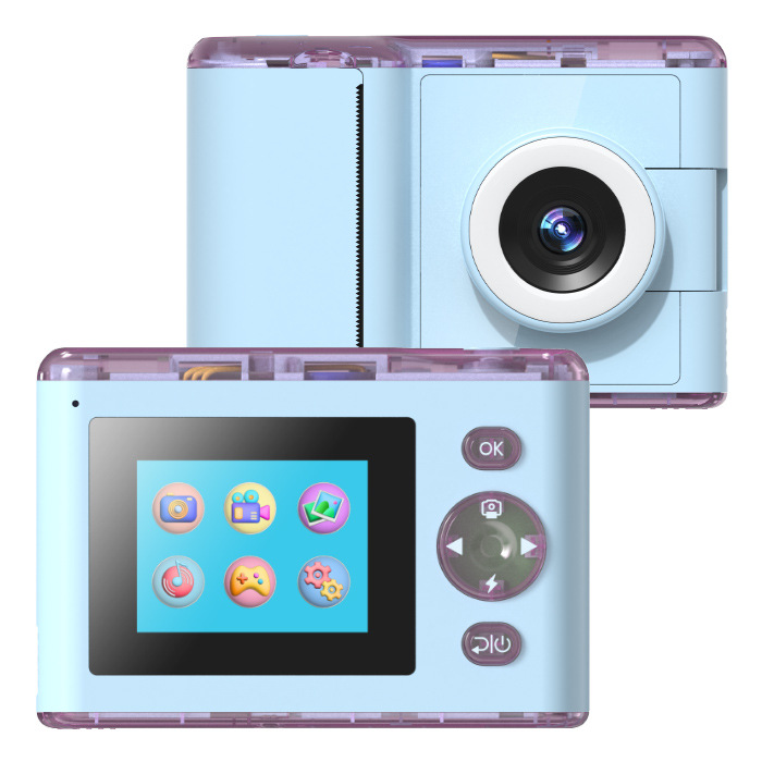 Children's Mini Instant Print Camera with Selfie Function Direct Photo Output Colorful Children's Camera