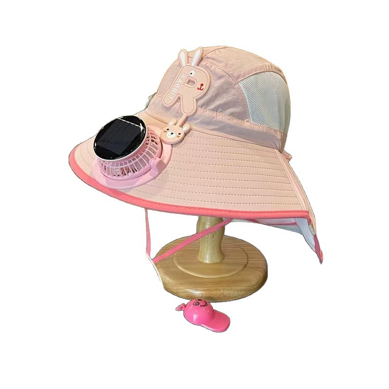 Solar Fan Children's Hat, Summer Thin Sun Protection, Wide Brim, Cape Hat, Boys and Girls, Hollow Top Hat