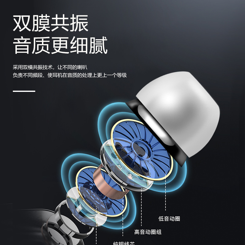 Lituo Q2 In-ear 3.5 Heavy Bass Android Smart Earphone with Wired Control Call with Mic