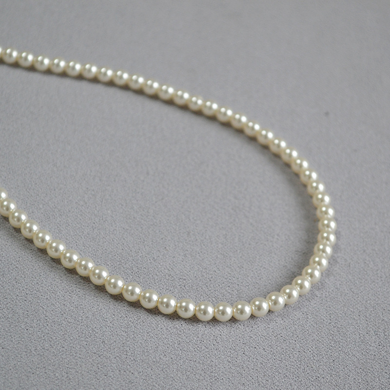 Elegant high-brightness crystal artificial imitation pearl 650 color number delicate soft simple stack necklace锁骨链