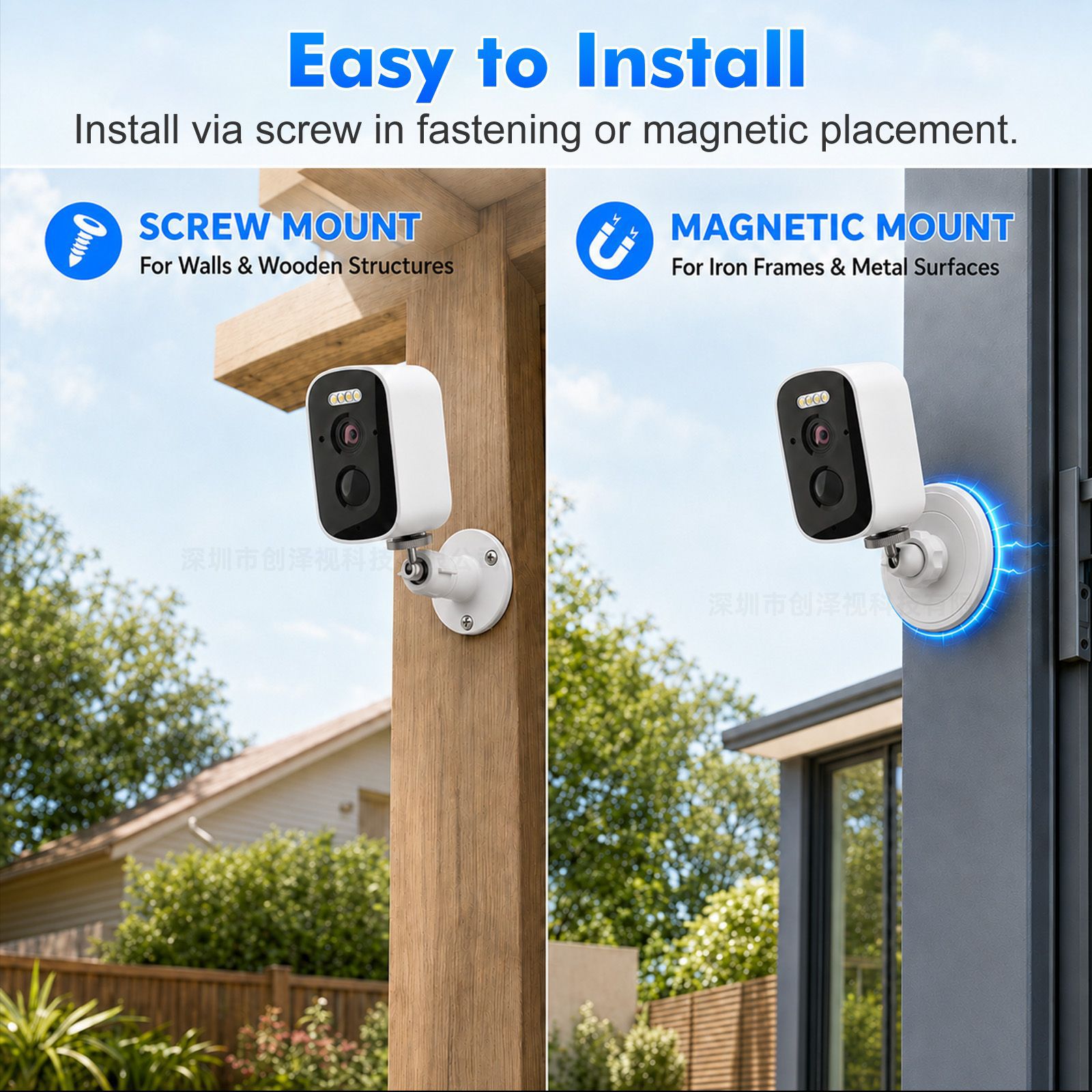 Custom Magnetic Battery Camera Waterproof Solar icsee Wireless Intelligent Surveillance